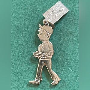 Vintage Sterling Silver Boy First Day of School